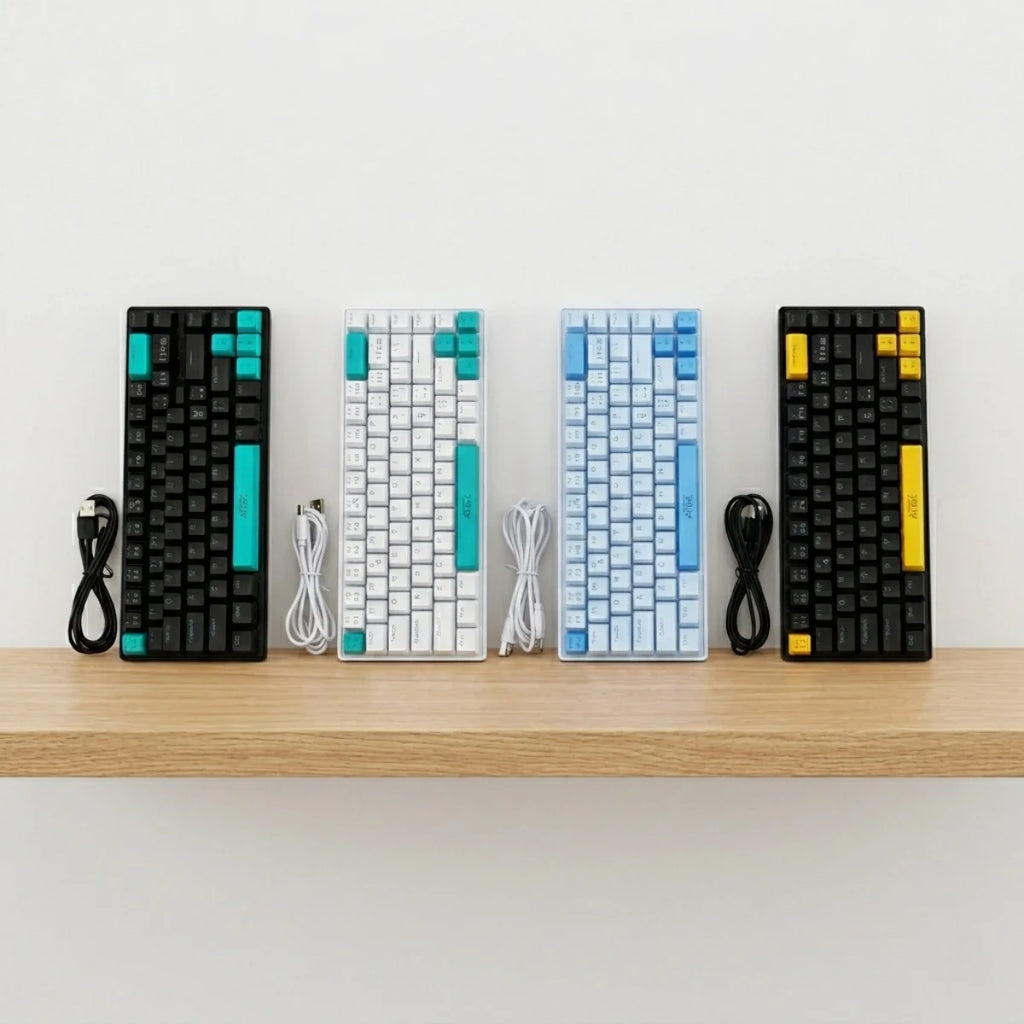 Teclado Mecânico Gamer RGB 60% Layout ABNT2 Compacto Com 68 Teclas Para PC E Notebook Melhore Sua Performance Nos Jogos