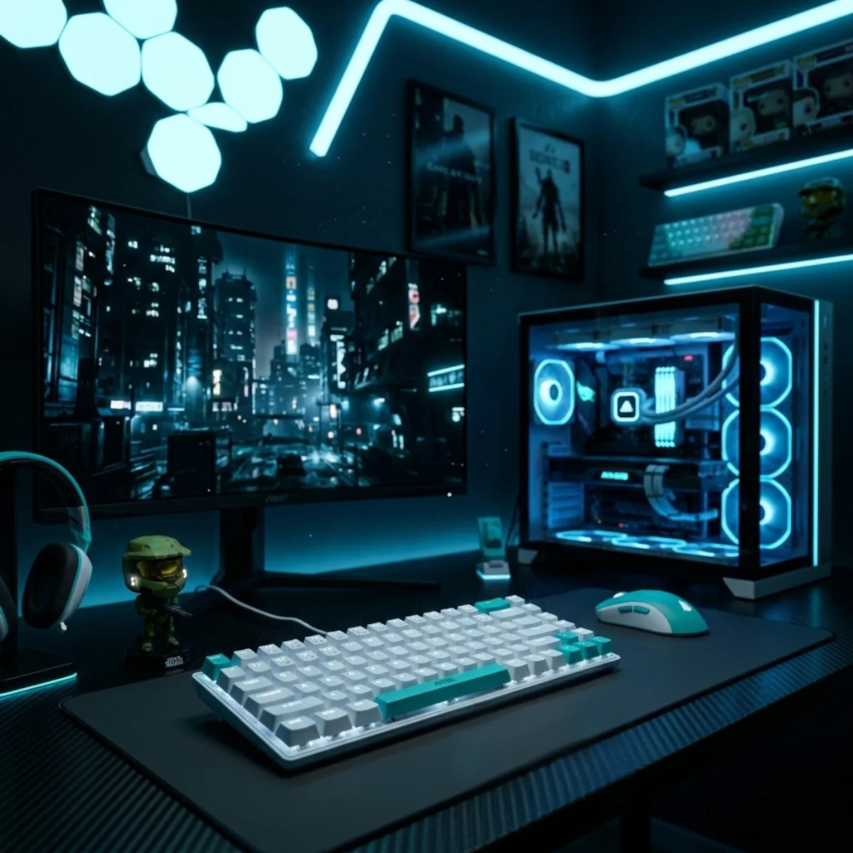 Teclado Mecânico Gamer RGB 60% Layout ABNT2 Compacto Com 68 Teclas Para PC E Notebook Melhore Sua Performance Nos Jogos