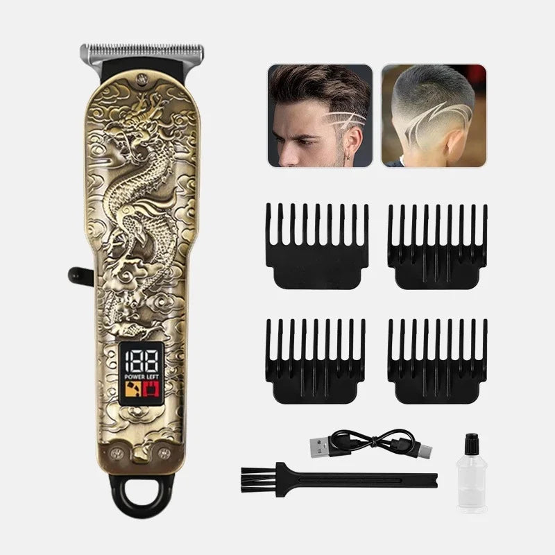 Máquina De Cortar Cabelo Metal Profissional Smart Lcd Barbeador Elétrico dedicada Sem Fio Para Homens salão de beleza