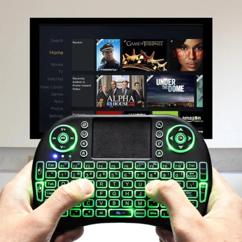 Mini Teclado Sem Fio Com Controle Compatible Com Smart TV TV Box E PC Material ABS Tamanho Compacto Para Uso Portátil