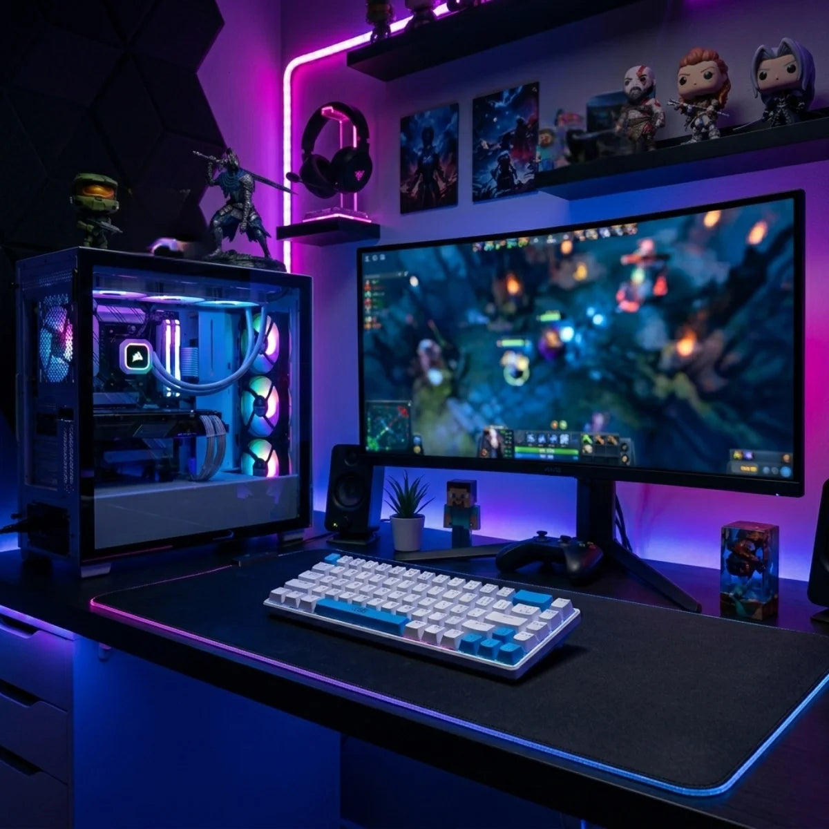 Teclado Mecânico Gamer RGB 60% Layout ABNT2 Compacto Com 68 Teclas Para PC E Notebook Melhore Sua Performance Nos Jogos