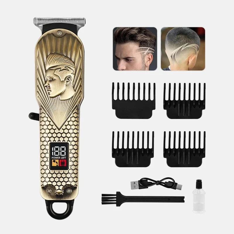 Máquina De Cortar Cabelo Metal Profissional Smart Lcd Barbeador Elétrico dedicada Sem Fio Para Homens salão de beleza