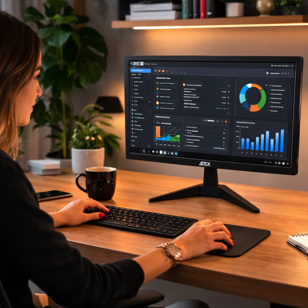 Monitor LED 20 Pol HD 1600x900 HDMI VGA 60Hz 5ms Suporte VESA Ultra Fino para Escritório Home Office e PDV