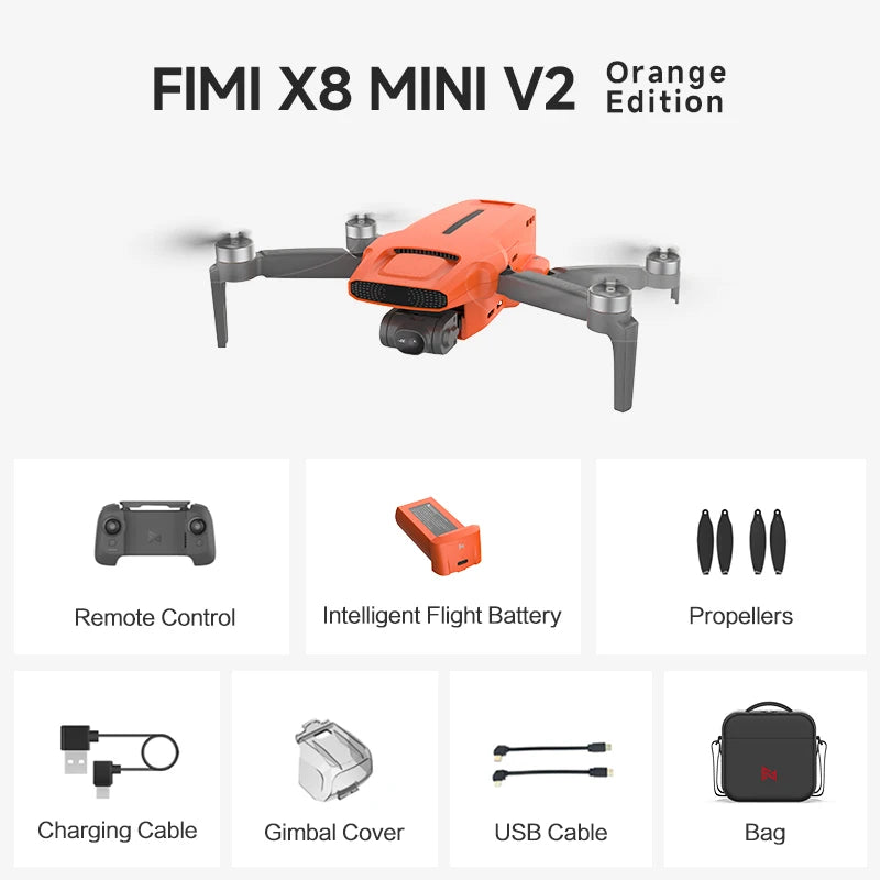 Drone FIMI X8 Pro com Sensor CMOS de 1/1.3", Câmera Profissional 4K com Gimbal de 3 Eixos, Detecção de Obstáculos, Alcance de Transmissão de 15KM, GPS