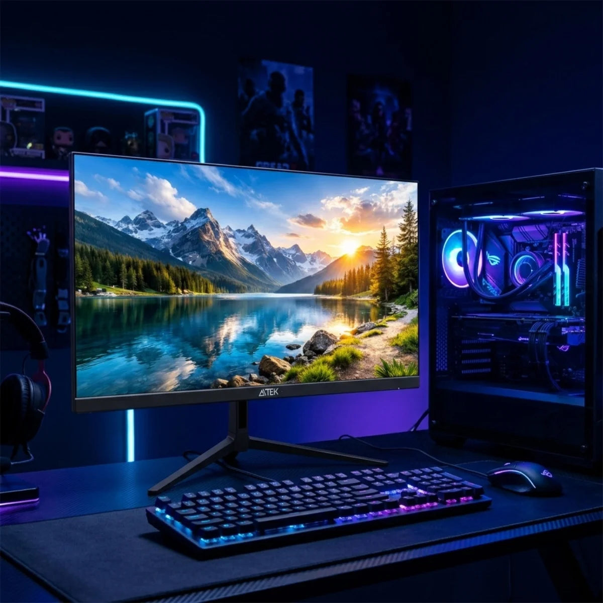 Monitor Gamer Full HD 21.5 Polegadas 23.8 Polegadas 1ms 100Hz 120Hz Entrada HDMI VGA Suporte VESA Compatível PC Console