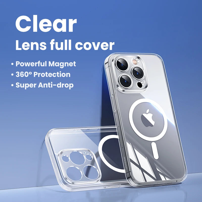 UGREEN Capa magnética para iPhone 17 16 15 14 13 Pro Max Capa à prova de choque para iPhone 16 Pro Max Plus 16pro Macsafe TPU Casos