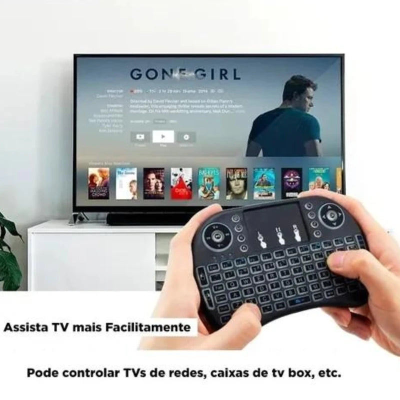 Mini Teclado Sem Fio Com Controle Compatible Com Smart TV TV Box E PC Material ABS Tamanho Compacto Para Uso Portátil