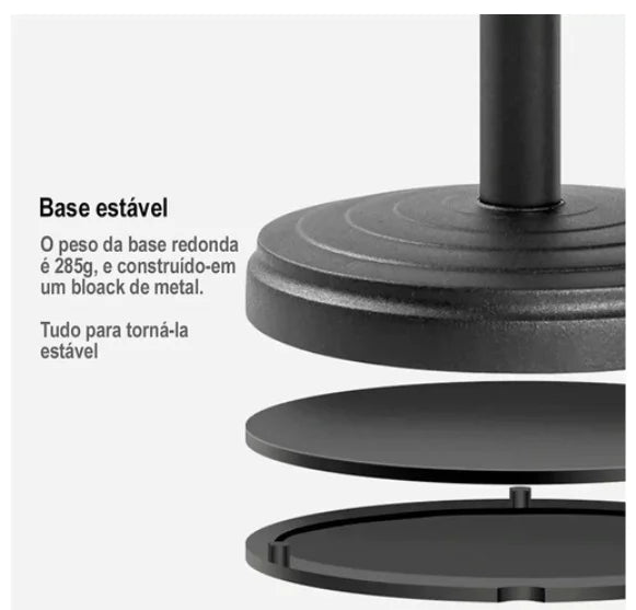 Suporte Para Celular De Mesa Tripé Com Braço Articulado 360º Altura Ajustável