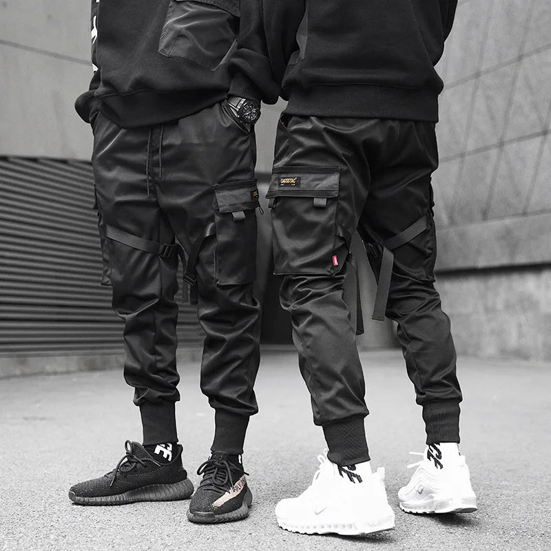 Calças masculinas finas moda casual jogger calças 2020 streetwear calças de carga multi-bolsos calças de fitness ginásios moletom dos homens