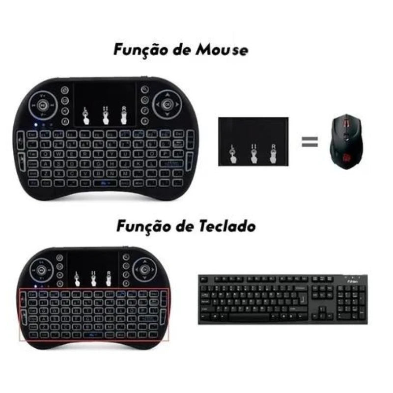 Mini Teclado Sem Fio Com Controle Compatible Com Smart TV TV Box E PC Material ABS Tamanho Compacto Para Uso Portátil