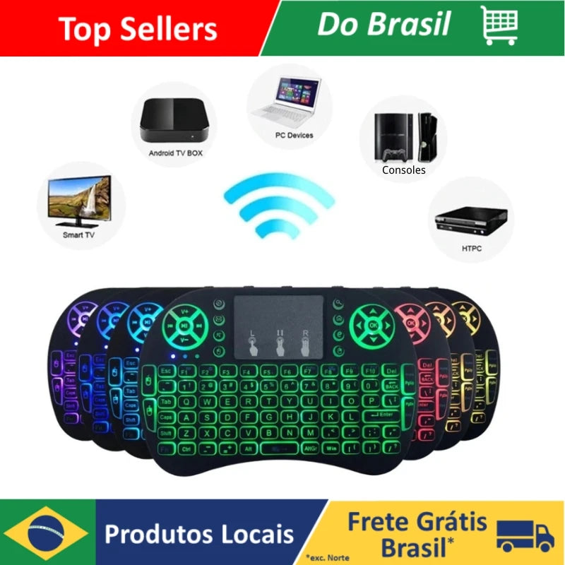 Mini Teclado Sem Fio Com Controle Compatible Com Smart TV TV Box E PC Material ABS Tamanho Compacto Para Uso Portátil