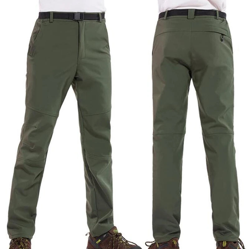 Calças de inverno casca macia impermeável à prova de vento calças de lã dos homens esportes ao ar livre trekking acampamento caminhadas montanha esqui