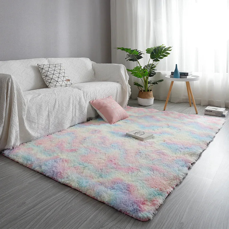 Tapete de pelúcia decoração da sala de estar crianças quarto tapete fofo para corredor antiderrapante tapetes de cabelo cabeceira projetos quarto tapete