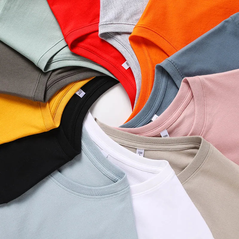 Boa qualidade t-shirts dos homens venda de verão algodão masculino tshirt feminino manga curta camiseta meninos básico simples topos menina oversize 5xl