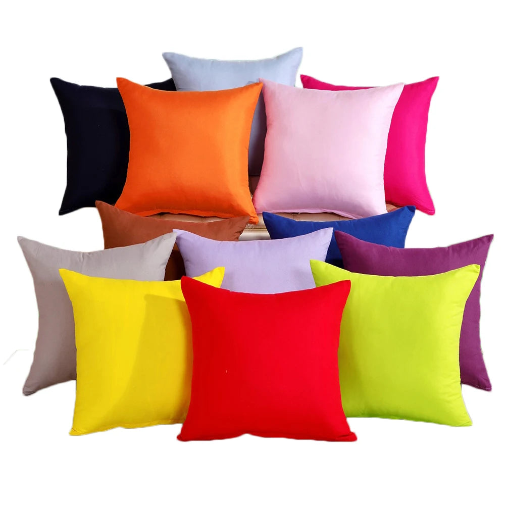 Ywzn doce cor fronha cor sólida lance fronha doce cor fronhas decorativas funda de almohada kussensloop