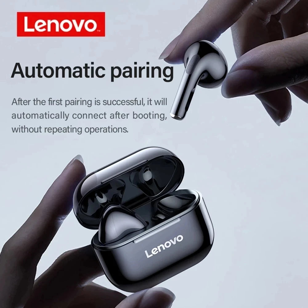 Lenovo-LP40 Auscultadores Sem Fio, TWS Fones De Ouvido Bluetooth, Touch Control, Sport Headset, Fones De Ouvido Estéreo Para Telefone, Android, Original