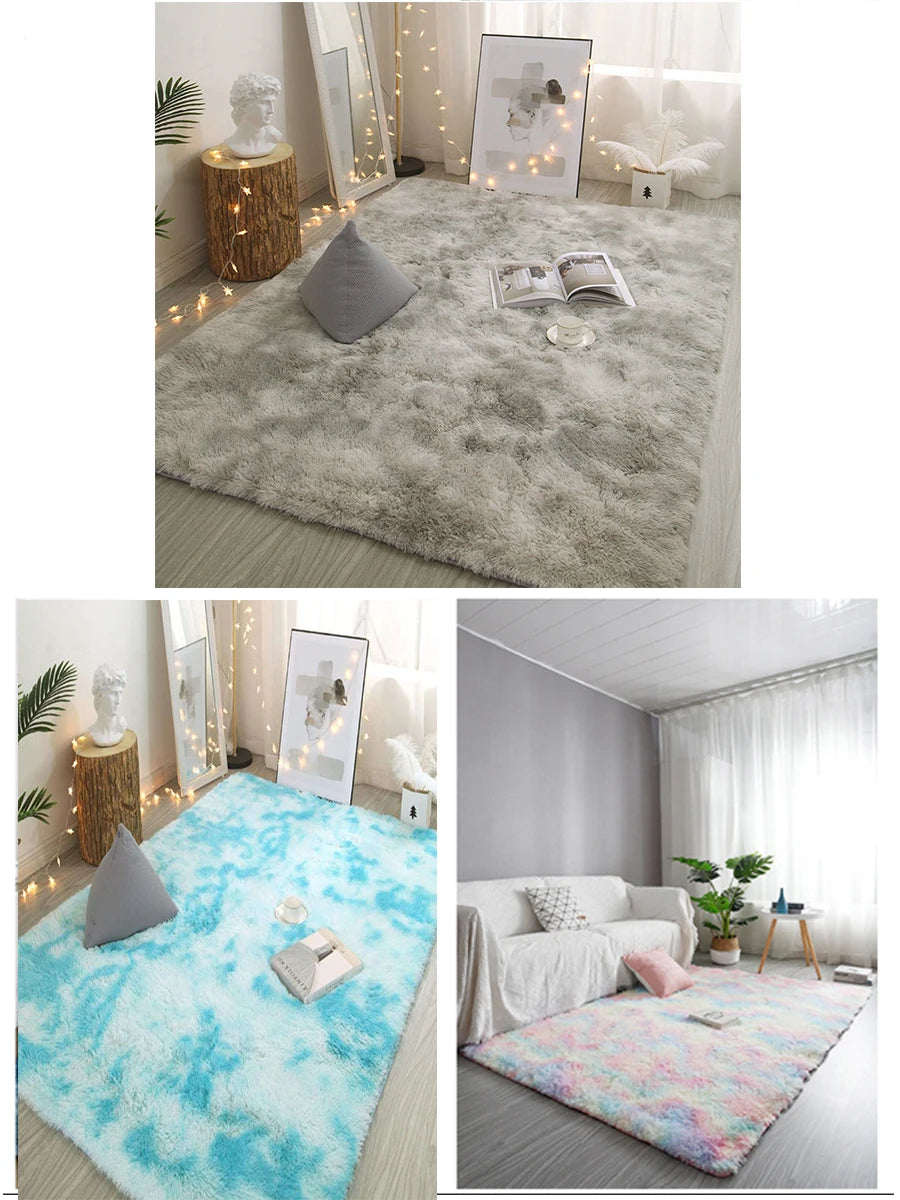 Tapete de pelúcia decoração da sala de estar crianças quarto tapete fofo para corredor antiderrapante tapetes de cabelo cabeceira projetos quarto tapete