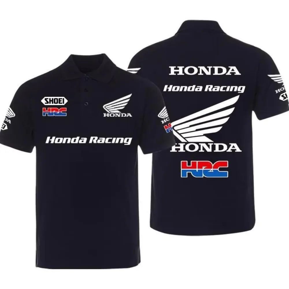 Honda camisas polo masculinas e femininas verão cbr não-dupla asa de ouro camiseta corrida motocicleta manga curta primavera e outono topo