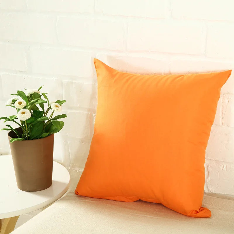 Doce cor capa de almofada simples cor sólida lance fronha para sofá casa decorativa fronha doce colorido capa de almofada