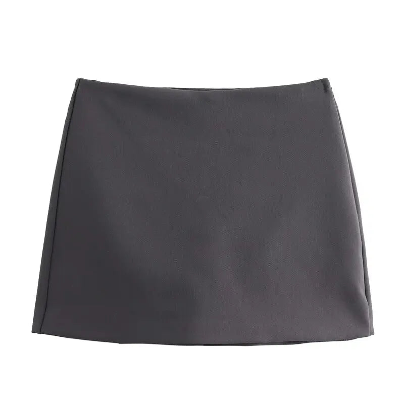 Saia-Calça Feminina Casual Elástica Confortável de Cintura Média Versátil 2024 Nova Chegada Outono Moda Saia Curta