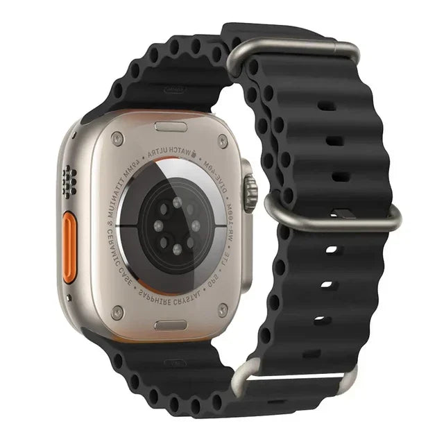 Pulseira oceano para apple watch ultra 2 band 49mm 10 9 8 7 45mm 41mm pulseira de silicone iwatch 6 5 4 3 se 44mm 40 42mm banda