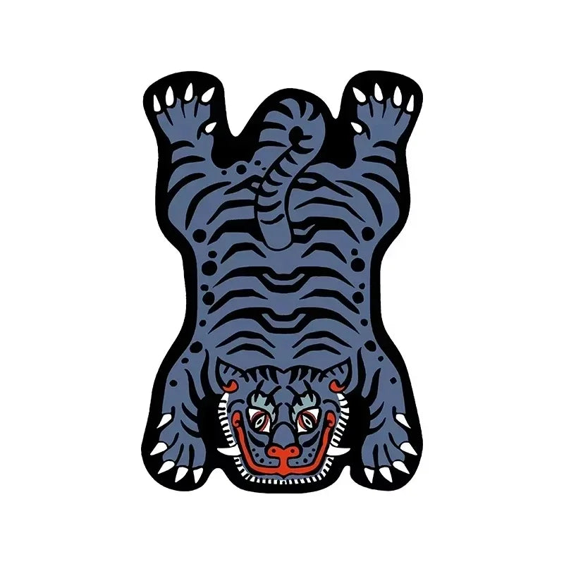 Vikama cartoon tigre tapete-durável e fácil de limpar decoração de casa sala de estar sofá mesa de café tapete de cabeceira para o quarto