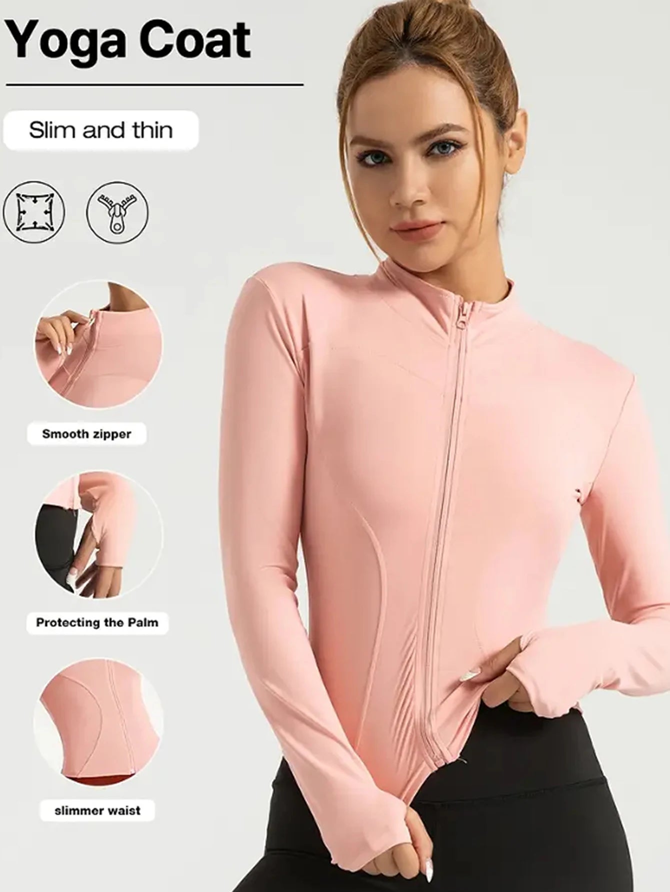 Roupa de fitness de manga comprida feminina internet celebridade emagrecimento gola alta jaqueta esportiva roupas de treinamento emagrecimento correndo