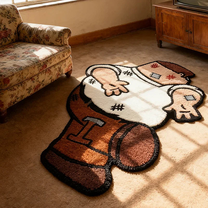 VIKAMA Tapete de quarto com desenho de piada engraçada, macio e antiderrapante, tapete infantil para cabeceira, almofada para sofá, decoração para casa