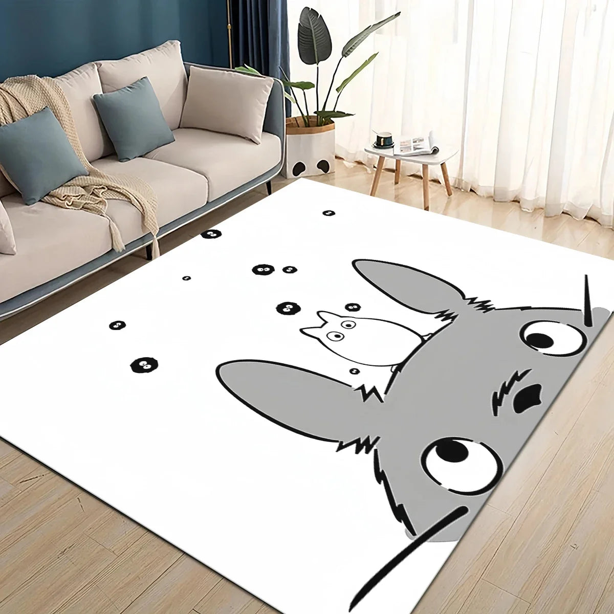 Tapete 3D T-Totoros para Sala de Estar, Quarto Infantil, Sofá, Decoração, Tapete Antiderrapante para Brincadeiras das Crianças