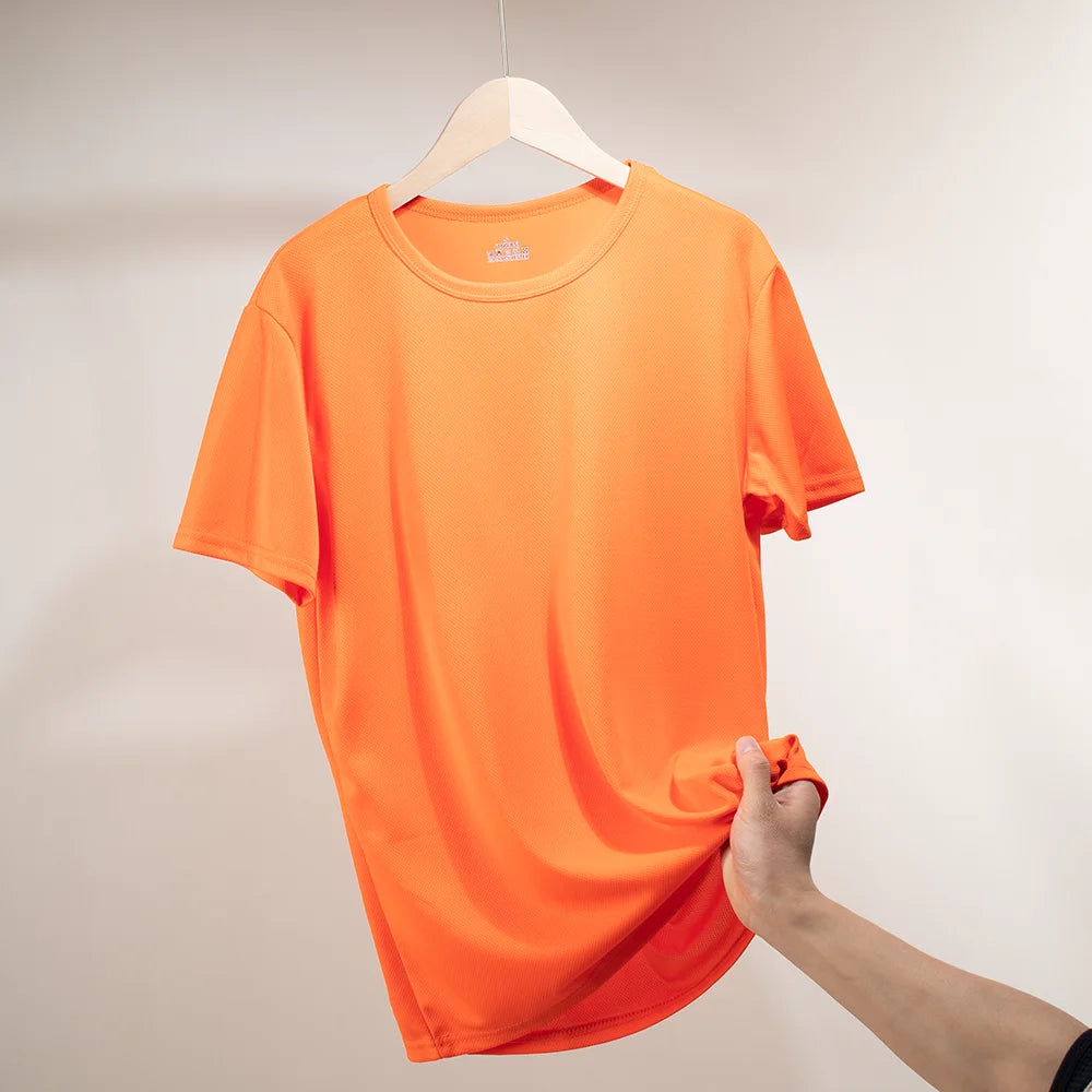 Multicolorido secagem rápida manga curta esporte t camisa ginásio camisas de fitness treinador correndo camiseta masculina respirável roupas esportivas