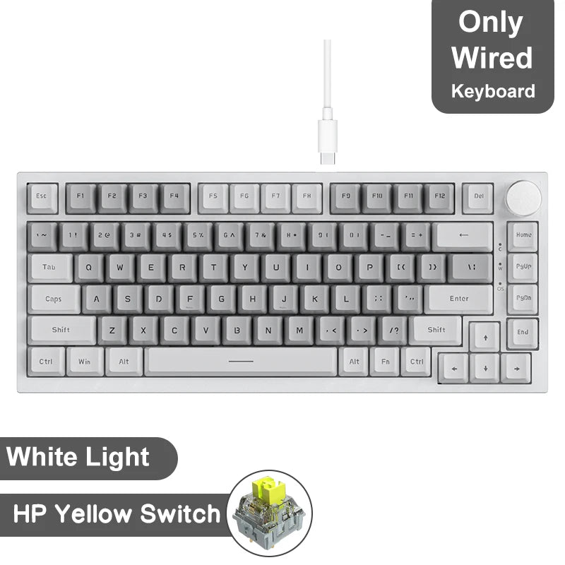 Teclado Mecânico Sem Fio AJAZZ AK820/Pro Bluetooth 5.1 2.4G USB-C Com Fio Hot Swappable RGB para Jogos com Montagem Gasket