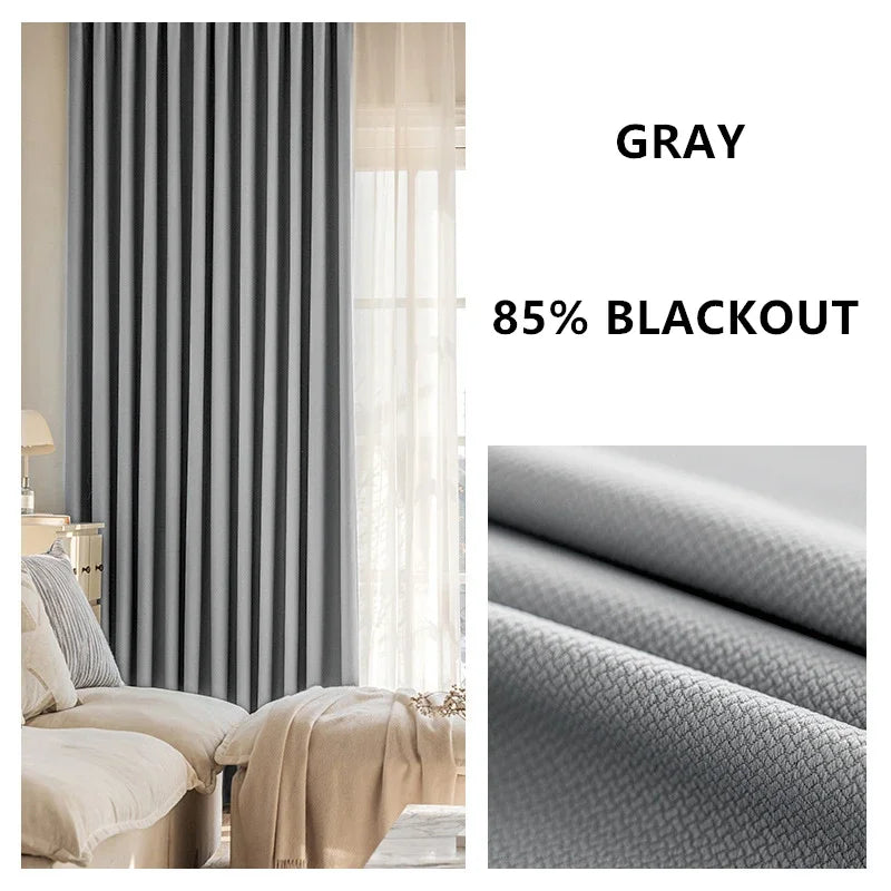 Cortinas jacquard dupla face espessadas, personalizadas, 310cm de altura, cor sólida, 80%-90%, cortinas blackout para sala de estar e quarto