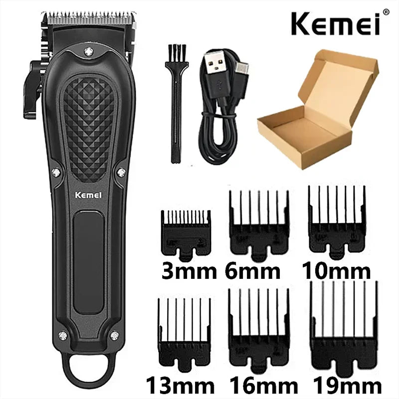 Kemei máquina de cortar cabelo Km-1071 Km-2299 Km-2024 ubs recarregável sem fio aparador de barba poderosa máquina de cortar cabelo elétrica para homem