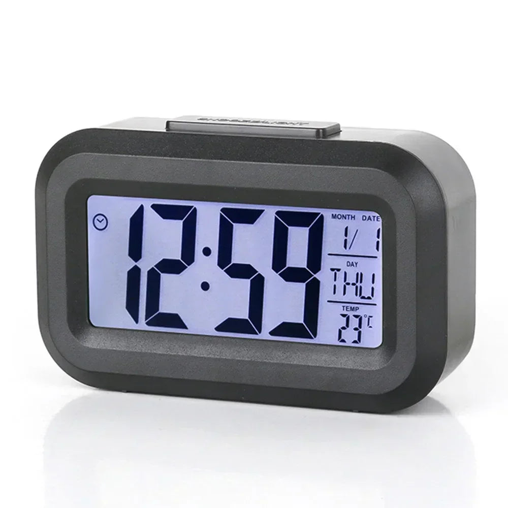 Led digital despertador backlight dados vezes calendário desktop multi-função eletrônico decoração do quarto decorações de mesa parede