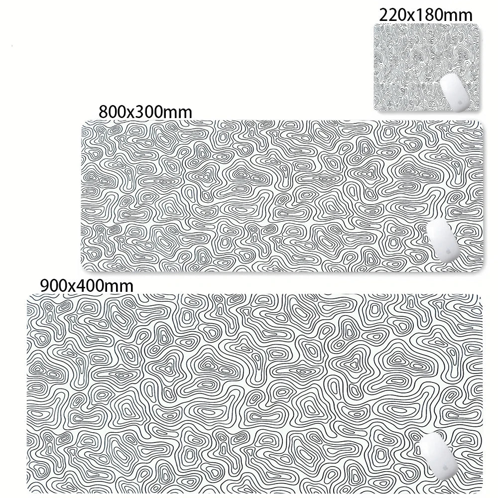 Grande tapete de mouse preto e branco mousepad jogos mousepads de borracha teclado tapetes abstrato mesa strata líquido escritório mouse pads