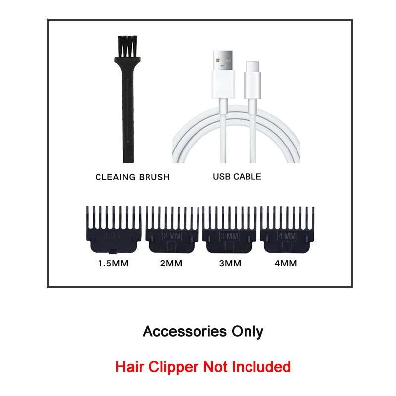 Aparador de cabelo de metal recarregável para homens, Carving Hair Clipper, Máquina de corte profissional do barbeiro