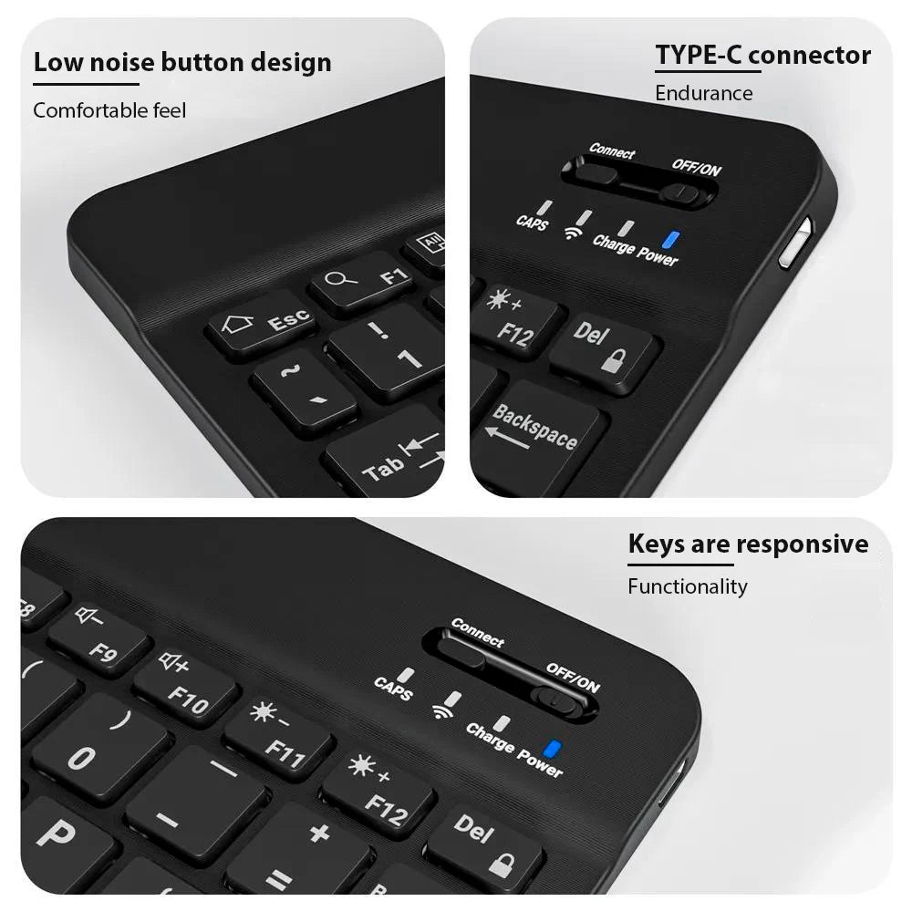 Teclado sem fio bluetooth universal, teclado e mouse para celular, mini teclado bluetooth, acessórios para teclado ipad