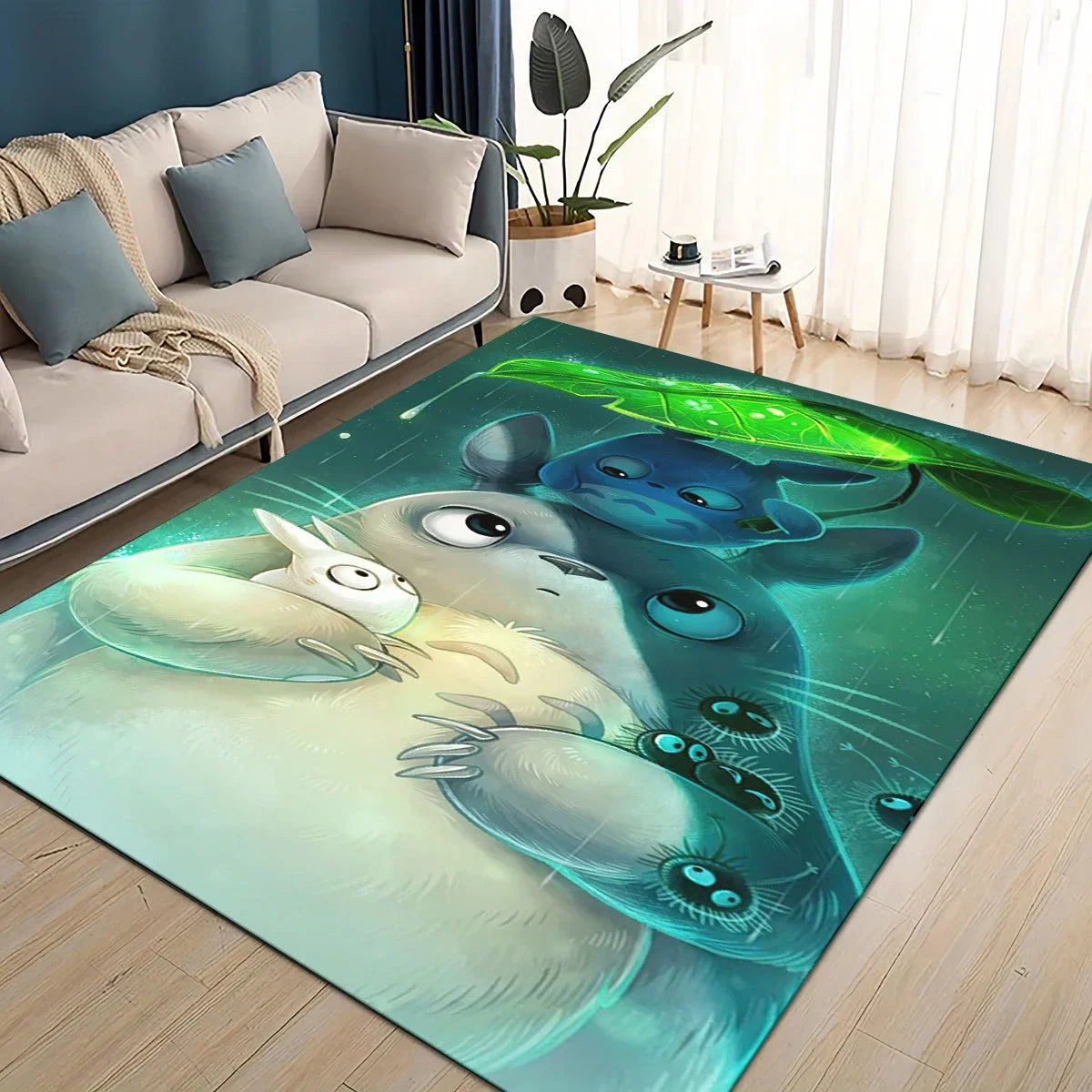 Tapete 3D T-Totoros para Sala de Estar, Quarto Infantil, Sofá, Decoração, Tapete Antiderrapante para Brincadeiras das Crianças