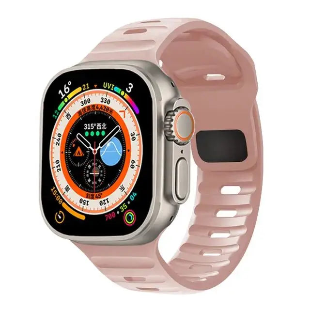 Pulseira de Silicone Sport para Apple Watch, Banda, 49mm, 45mm, 44mm, 42mm, 40mm, 41mm, 38, Pulseira Correa, iWatch Series 9, 8, 7, 6, 5, 4, 3, SE, ultra