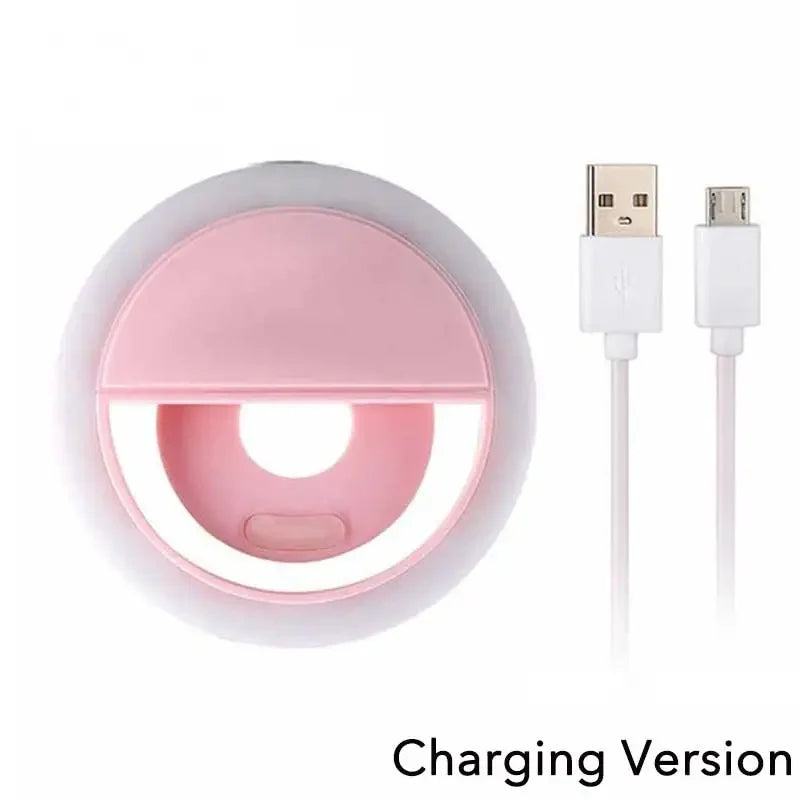 Carga usb led selfie anel de luz lente do telefone móvel led selfie lâmpada anel para telefone selfie luz RingLight