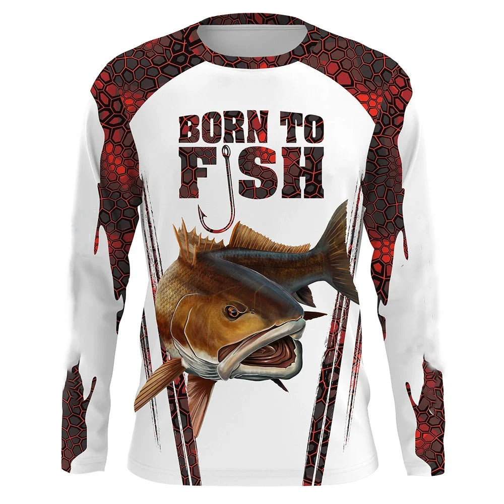 Camisas de pesca camisetas masculinas de manga longa roupas masculinas outono streetwear tripulação pescoço pullovers dos homens t camisa casual roupas masculinas