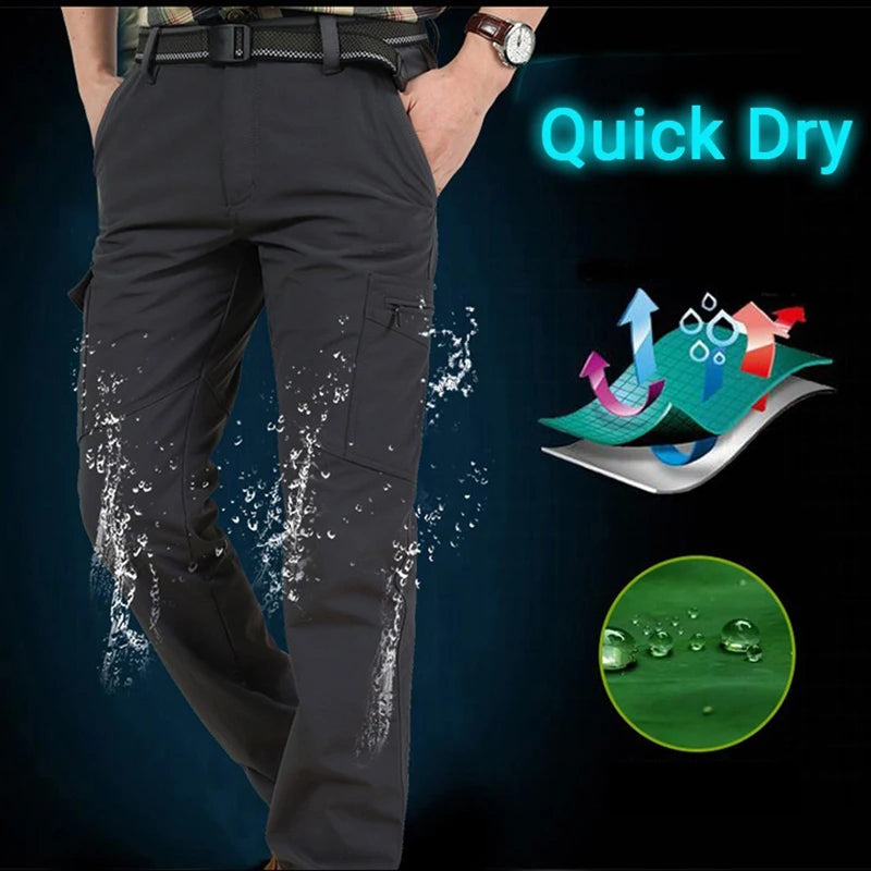 2023 ao ar livre à prova dwaterproof água calças de carga tático dos homens respirável verão casual exército militar calças compridas masculino secagem rápida carga