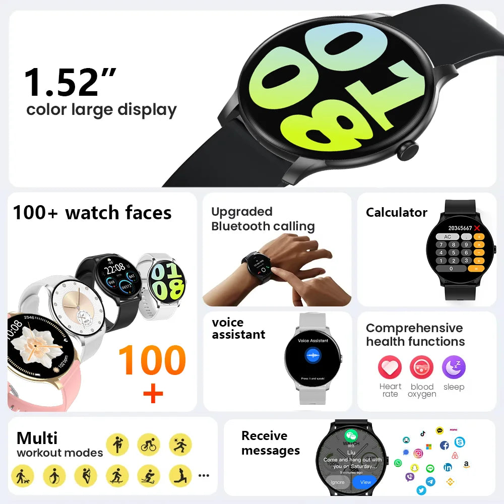 Lxasfit 2025 novo relógio inteligente monitor de saúde do sono freqüência cardíaca bluetooth falar senhoras esporte relógio inteligente para android ios