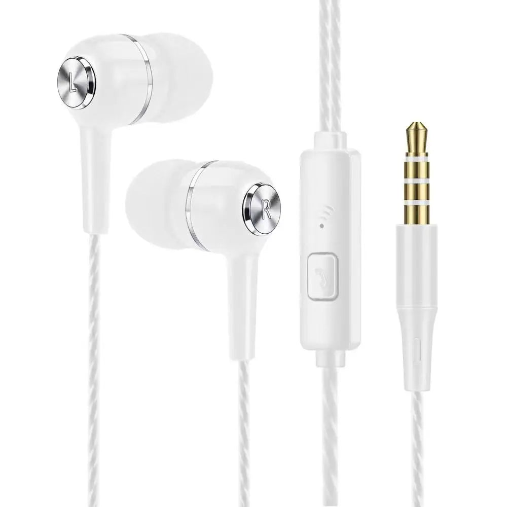 Fone de ouvido intra-auricular estéreo com microfone, fone de ouvido hifi portátil com fio para apple/android/huawei