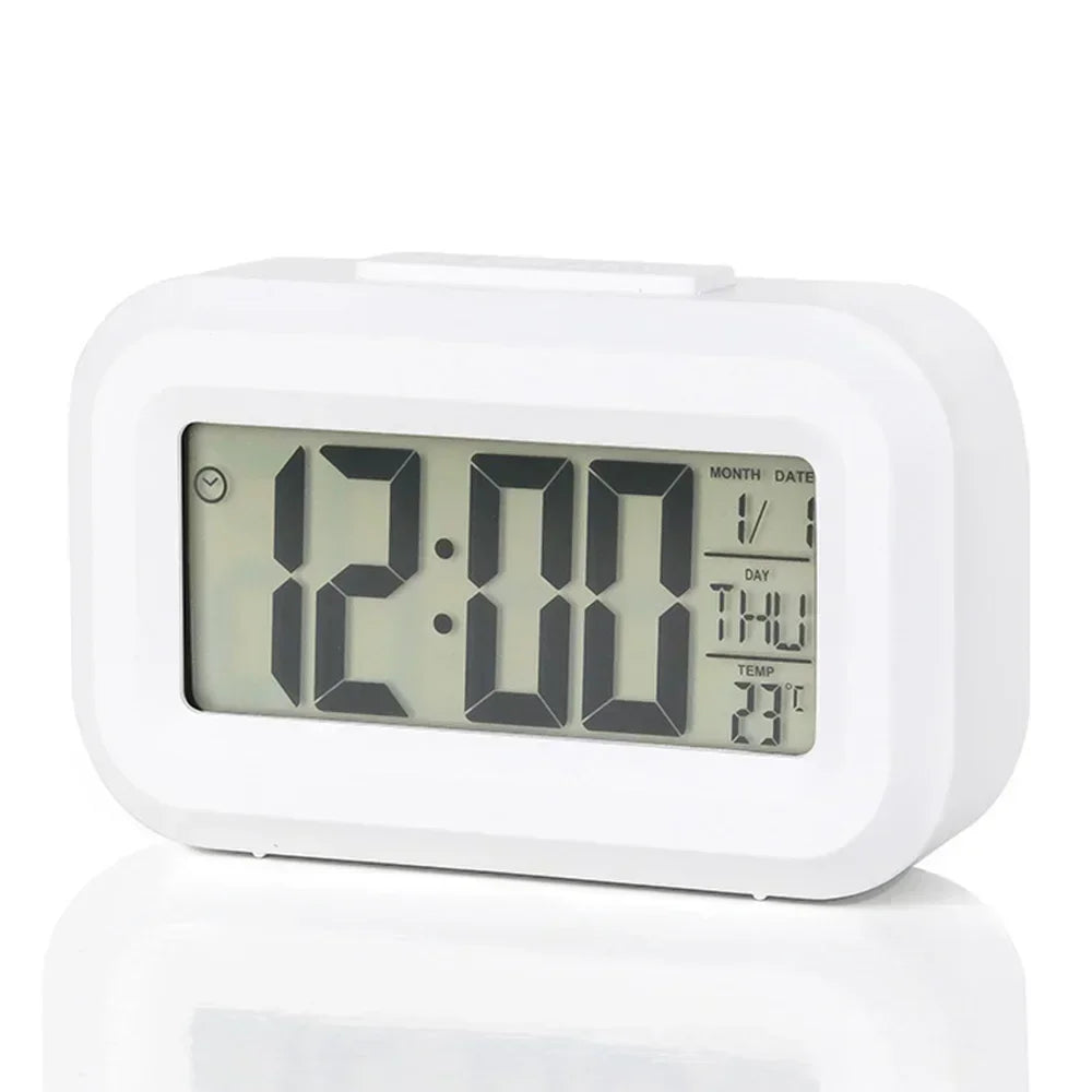 Led digital despertador backlight dados vezes calendário desktop multi-função eletrônico decoração do quarto decorações de mesa parede