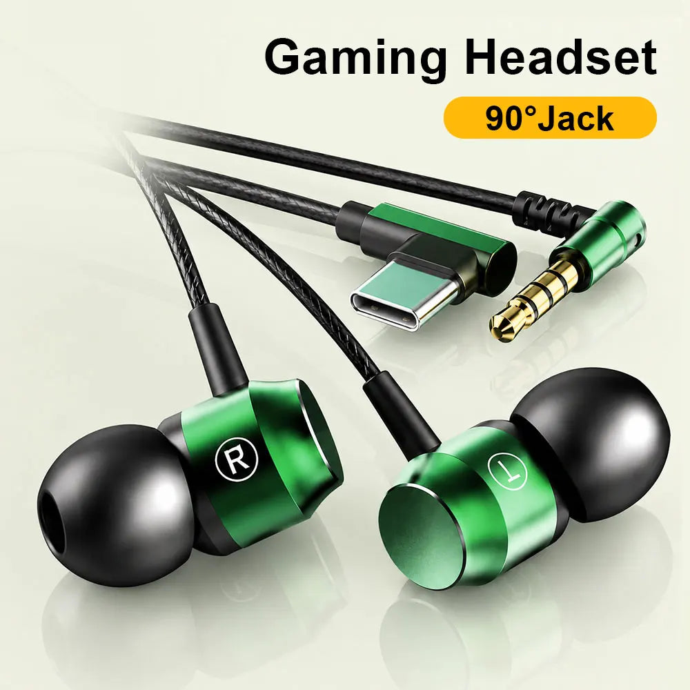 Fone com fio gaming headset som surround de alta fidelidade com microfone 3.5mm tipo c fones de ouvido música