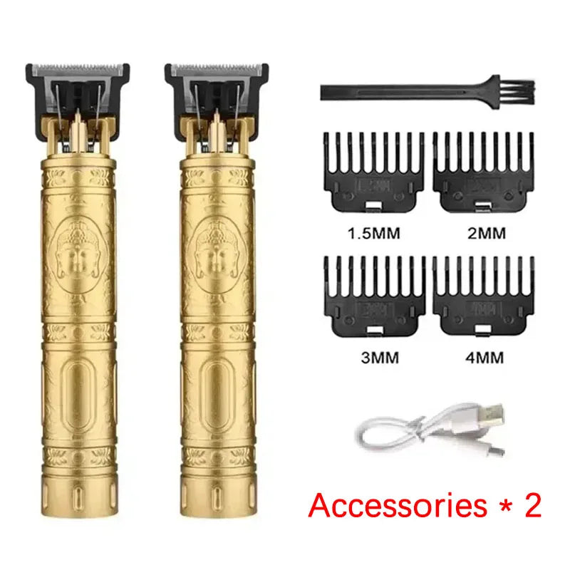 Máquina de Cortar Cabelo Vintage com Carregamento USB, Aparador Elétrico Portátil, Barbeador Profissional, Presente para Namorado