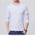 Camisetas Masculinas de Manga Longa Slim Fit MRMT 2026 Novas, Camiseta Masculina de Cor Pura para Jovens, Camisetas O-Neck para Homens e Meninos