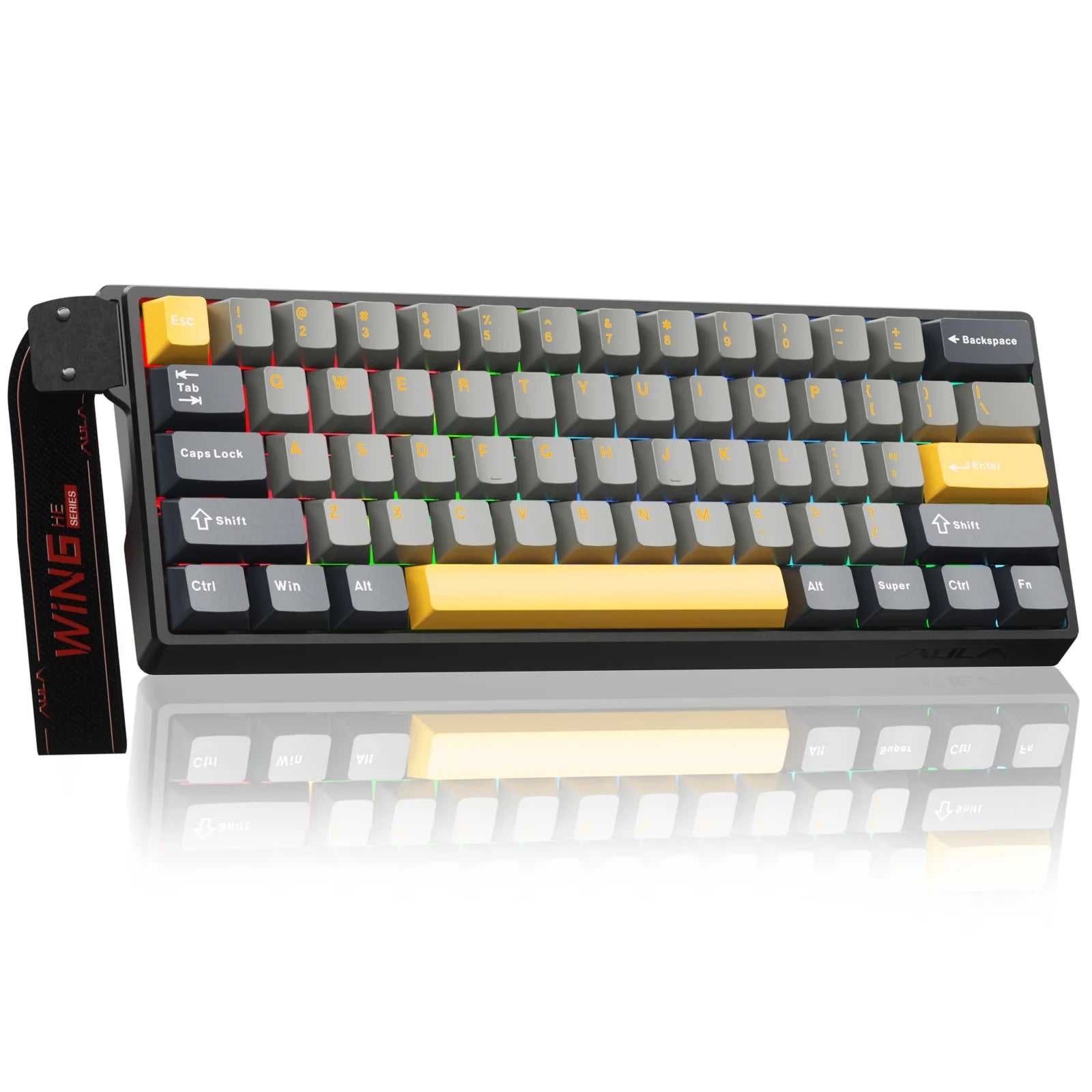 AULA WIN60 Teclado com interruptor magnético Gatilho rápido 8K Retorno RGB Hotswap 60% Teclado para jogos personalizado