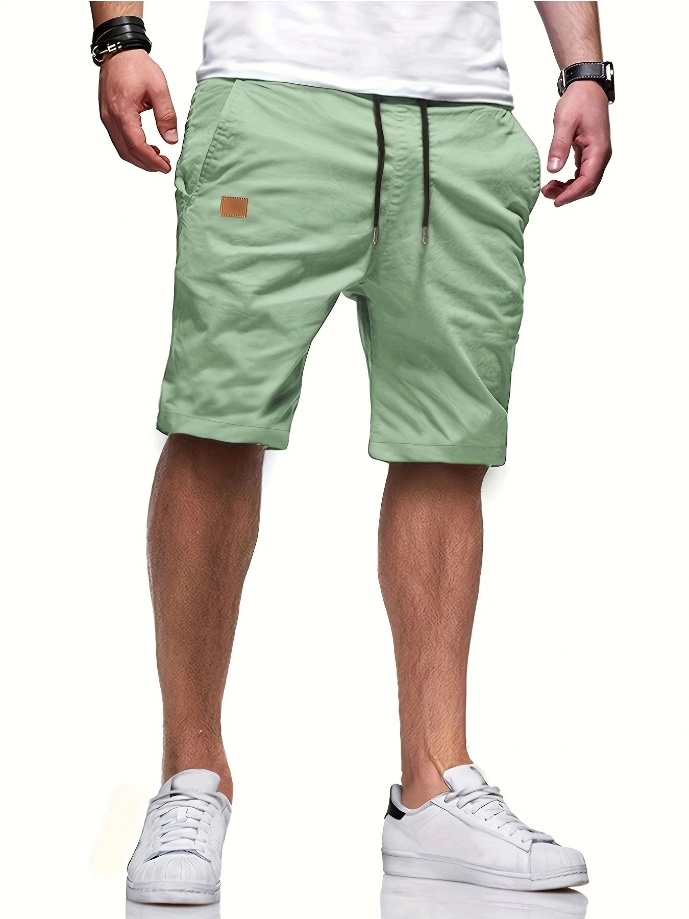 Novo verão masculino casual curto, bermuda, fitness jogging curto, vintage cintura elástica shorts de carga